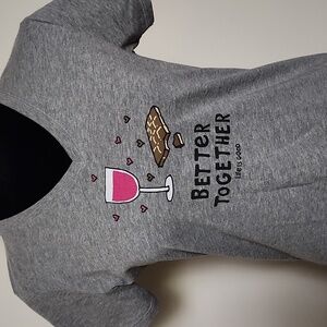 Life is Good "Better Together" Wine & Chocolate Grey Tee Size XS